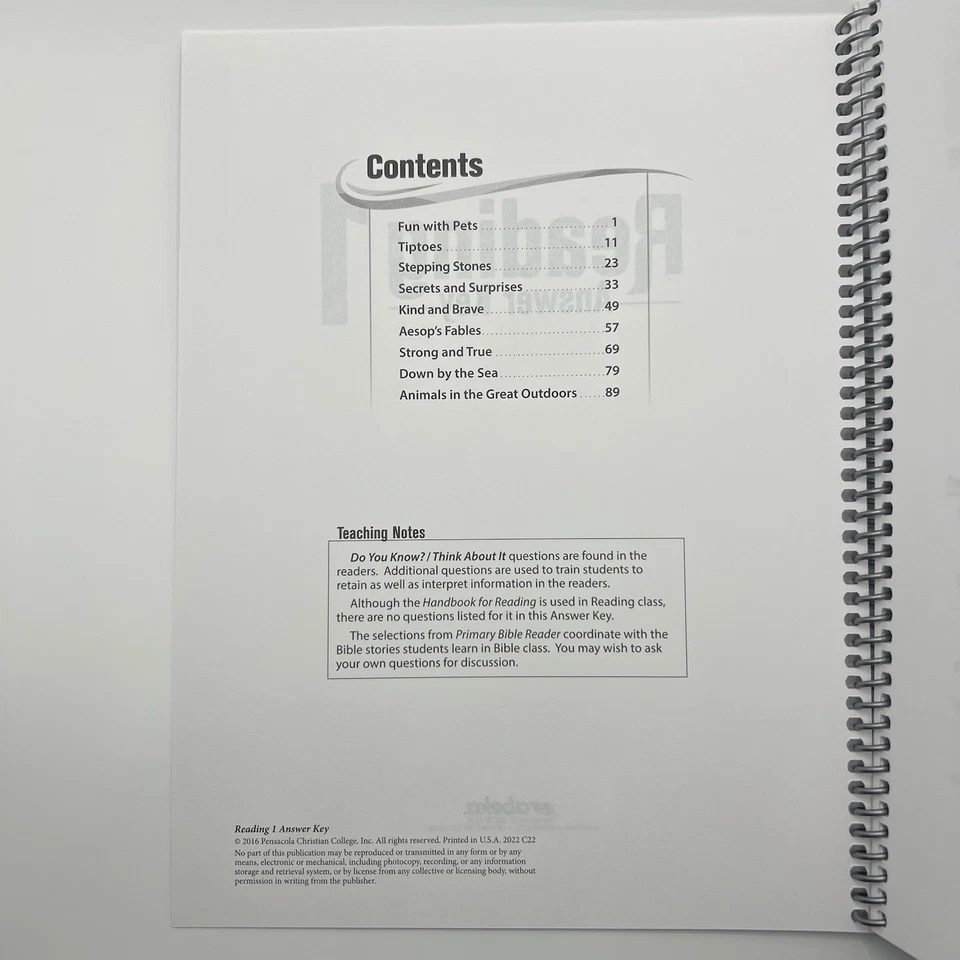 Abeka 1st Grade Reading Answer Key Homeschool Book - Image 3 of 4