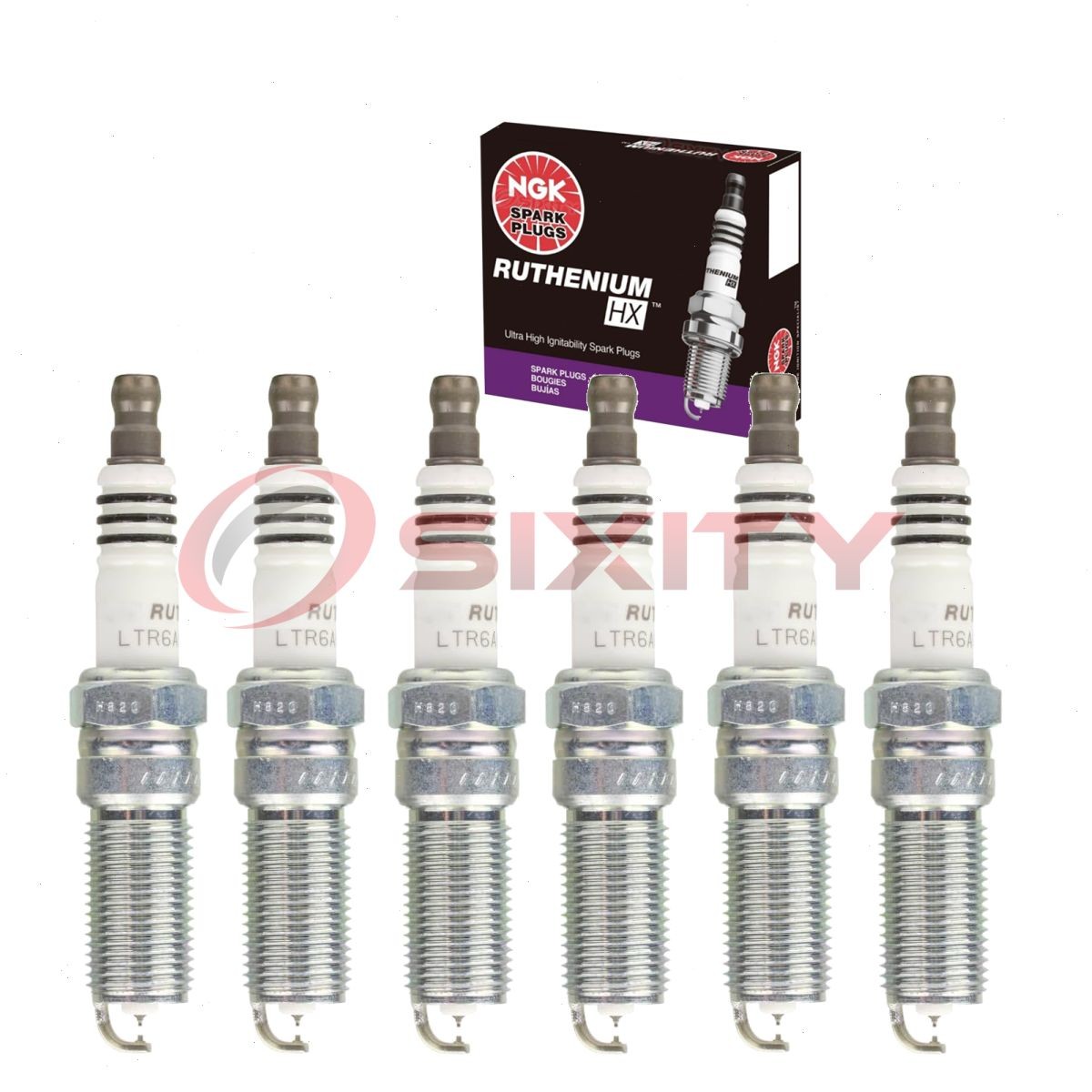 6 pc NGK Ruthenium HX Spark Plugs for 2015-2021 Ford Transit-350 HD 3.5L gu