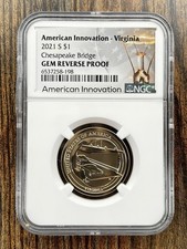 2021-S American Innovation VA Chesapeake Bridge $1 Coin NGC Gem Reverse Proof