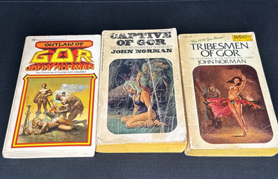 Lot of 3 John Norman GOR Paperback 1970s Vintage Outlaw Captive Tribesmen