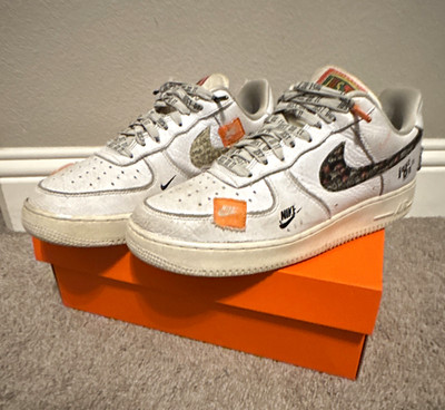 Nike Air Force 1 Just Do It 25th Anniversary White Men's 9 Pre-Owned w/Box