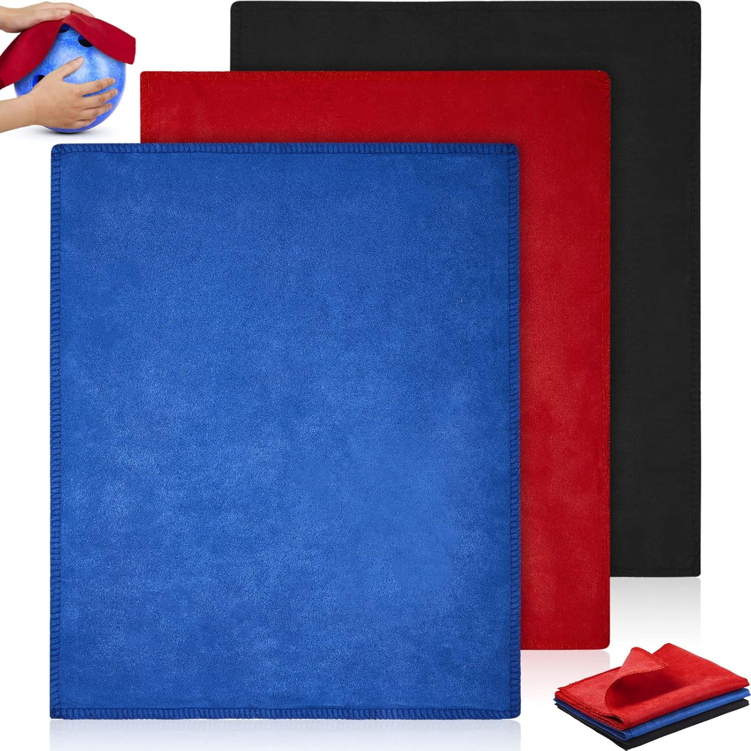 3 Pcs Bowling Ball Shammy Towel Pad Accessories (12 X 10 Inc