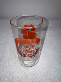 VTG Clemson Tigers Glass Collegiate Crest Collection Coca Cola Paw Print Orange