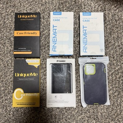 iPhone 12/12 Pro Cases & Screen Protectors Lot Of 6 ANEMAT TUONIU UniqueMe 6pc