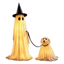 Halloween Ghost Dog Decorations 2 Pack Light Up Outdoor Yard Lawn Decor