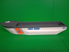 LEGO Boat Ship Unitary Hull & Deck Only City COAST GUARD 60014 16" White