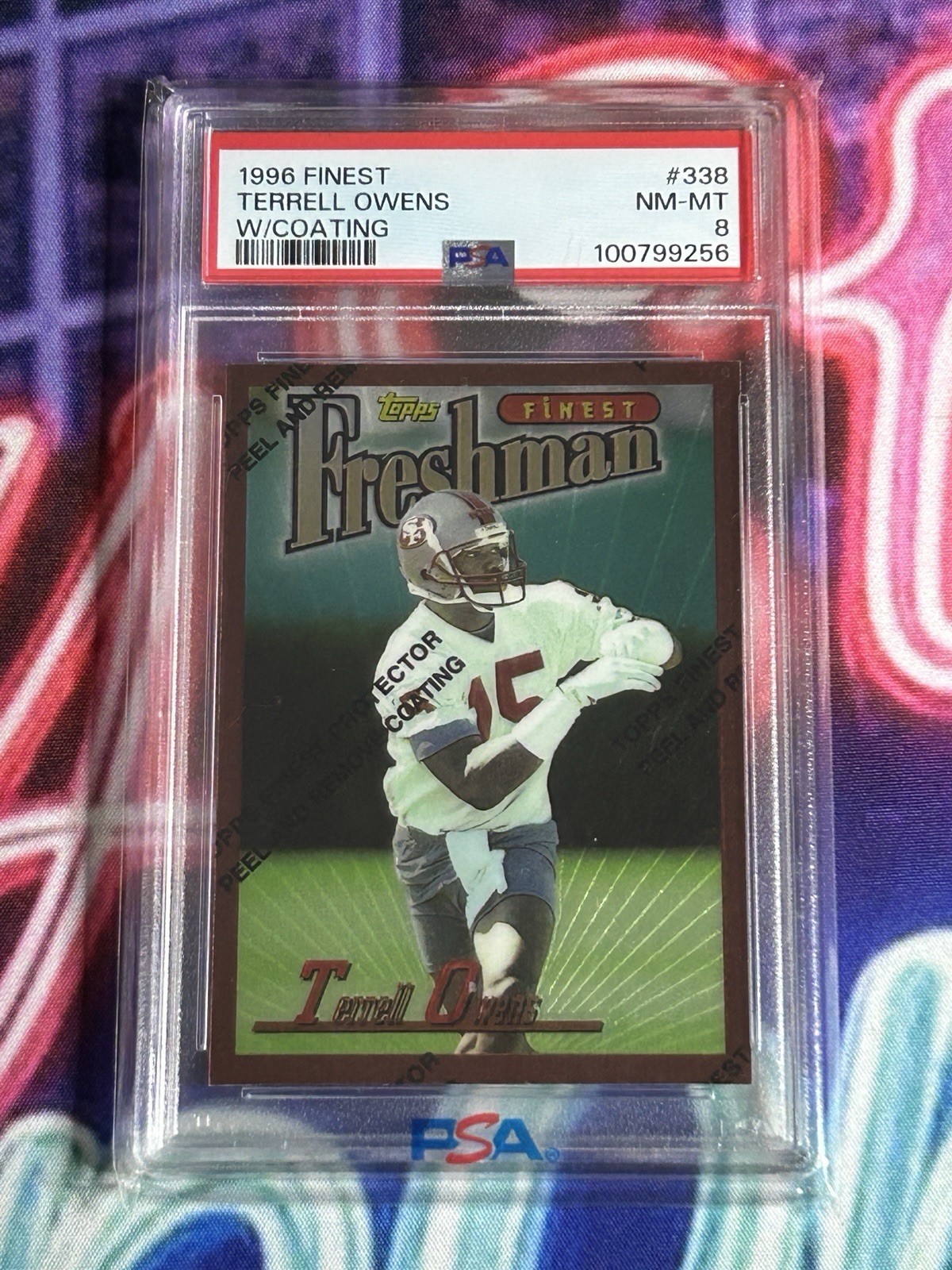 1996 Finest Terrell Owens Rookie # 338 W/coating PSA 8
