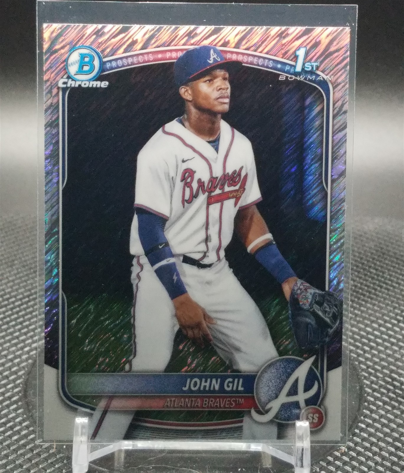 2025 Bowman Chrome John Gil Shimmer Refractor Braves 1st