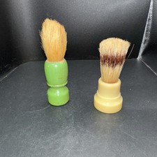 Shaving Brushes Green Wood Cream Plastiset Boar Bristles Lot 2