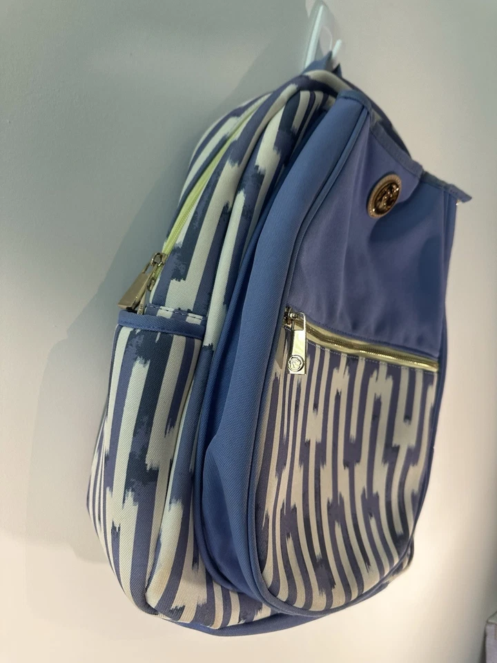 Mochila Bolso de Mano Spartina 449 Cuero Azul/Púrpura/Neón Estampado Abstracto Pañales Foto 3 de 4