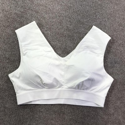 Tommie Copper Sports Bra Womens XL White Copper Znergy Shoulder Support V Neck