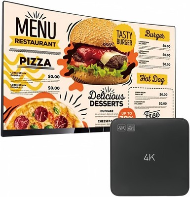 Lunzn Smart Digital Signage Player with Non-Subscription CMS Software Black