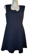 Trendy Land Navy Blue Sleeveless Fit & Flare Dress Size L W004
