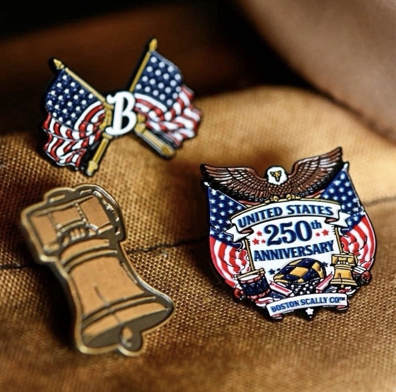 Boston Scally Co complete three pin 250th Anniversary set. Rare. Sold out.