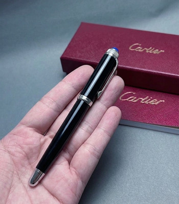 Cartier Santos Rollerball Pen Palladium Finish Luxury Writing Gift New in Box