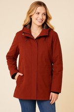 Pendleton Women's Rain Jacket Hoodie Full Zip Coat Size Large Red Maroon 