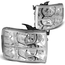 DNA MOTORING HL-OH-CSIL07-CH-CL1 Pair of Chrome Housing Headlights Compatible