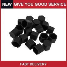Universal 2.5x21x20.6mm Car Wheel Lug Nut Bolt Car Silicone Black Pack of 20