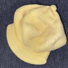 Vintage Baby Hat Bonnet Knitted Yellow