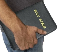 Concealed Carry Gun Pouch, Holy Bible Leather Soft Pistol Case, Black, US