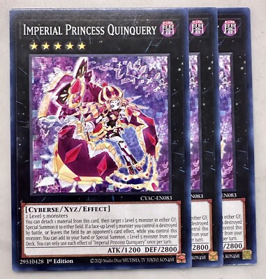 Yugioh! 3x Imperial Princess Quinquery CYAC-EN083 Common 1st Ed NM
