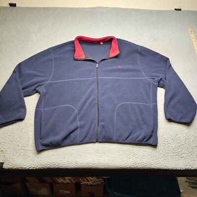 IZOD Sweatshirt Adult 4XL Blue Long Sleeve Full Zip Fleece Collared Mens 