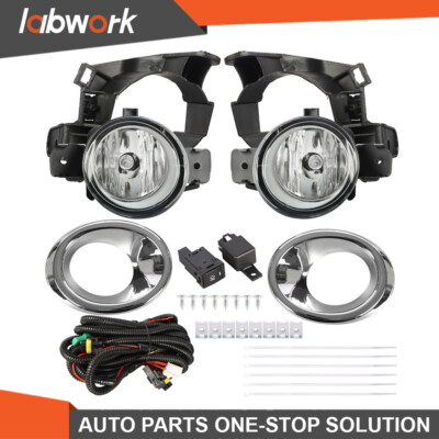 Labwork Driving Fog Lights Lamp For 2013-2016 Nissan Pathfinder Chrome Bezel