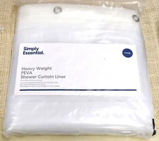Simply Essential Heavy Weight PEVA Shower Curtain Liner Long Length