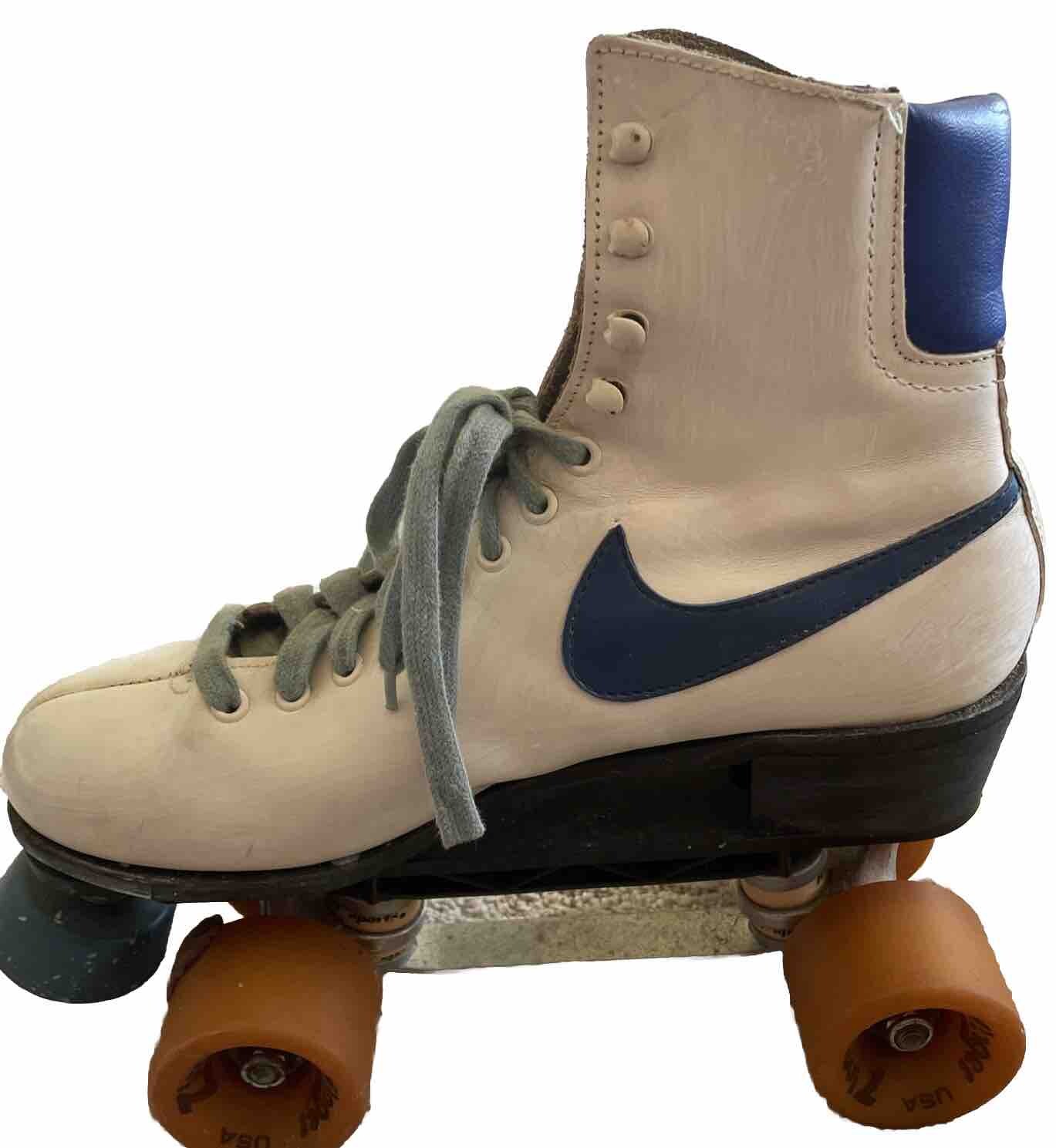 Vintage 1980’s Nike Quad Roller Skates White Leather Blue Swish Zinger Wheels eBay