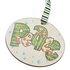 Set of 6 Painted Metal 'Peace' 3-1/2" Christmas Ornaments