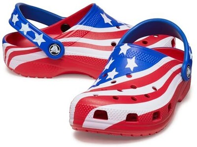 Crocs Kids Classic American Flag Clogs (Toddler) ClogT Mlt, Multi, 6 US Unisex