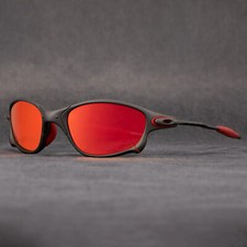 2025X Metal Juliat Cyclops Sunglasses UV400 Ruby Polarized Glass Titanium Goggle