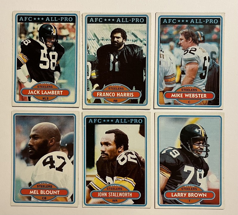 Topps 1980 STEELERS LEGENDS Lot - Lambert, Harris, Webster, Blount, Stallworth +