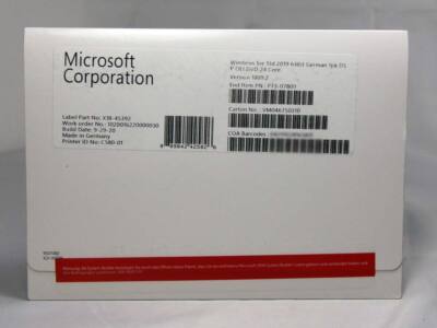 Windows 2019 Server Standard Edition, SB, deutsch (für bis zu 24 Kerne) - neu