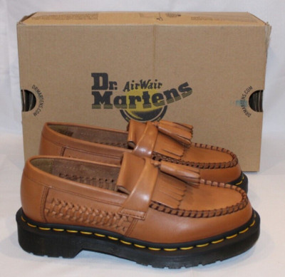DR. MARTENS WOMEN'S ADRIAN WOVEN CLASSIC LOAFER BRITISH TAN SZ 5 NIB $150