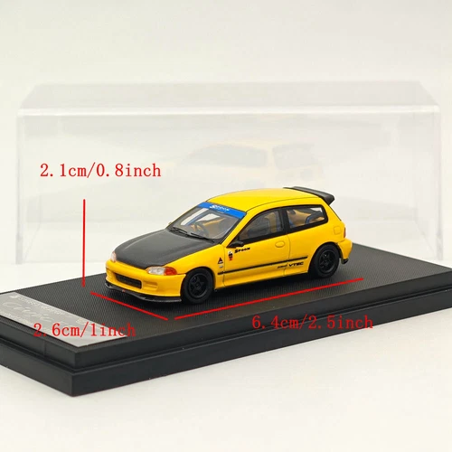 STREET WEAPON 1/64 Honda Civic EG6 Yellow Diecast Models Car Toy Limited 500 - Picture 6 of 8