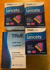 TRUEplus Lancets 33g 100ct (3 Pack)+ LOG BOOK  NEW