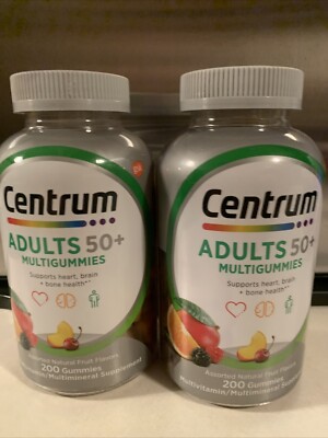 2-Centrum MultiGummies Multivitamin Gummies for Adults 50+ (200 ct. ea)Exp 05/25