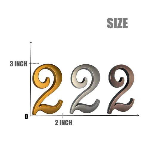 3 Inch Self-Stick House Numbers Stickers for Mailbox, Room Doors Copper - Picture 6 of 6