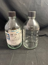 Laboratory Glass 500mL Monden Round Media Storage Bottle W/Screw Cap 2/Pack