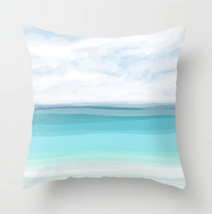 Throw Pillow Case Cushion Beach Ocean Turquoise White Beach Sea View 282 L.Dumas-image
