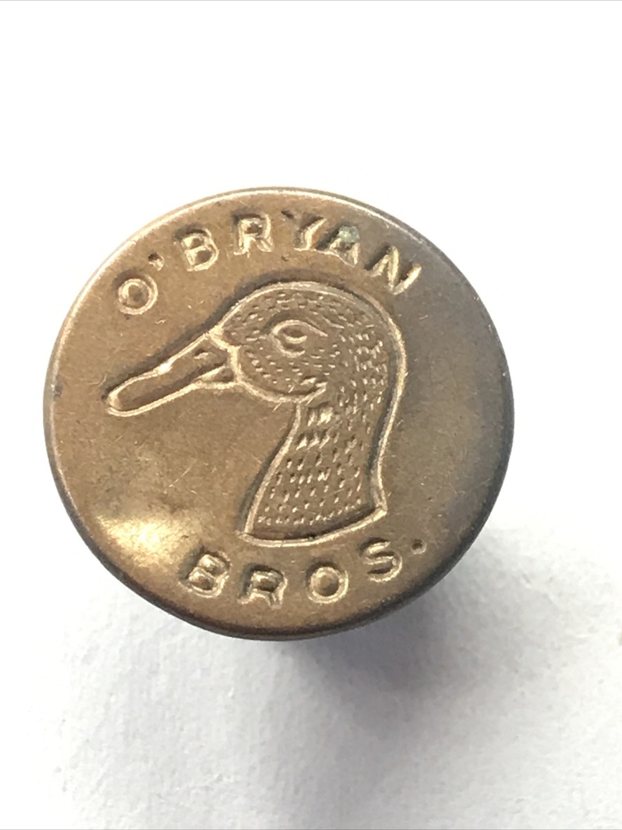 Vintage O'BRYAN BROS Duck Head Brass Overalls Button, Riveted