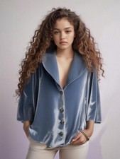 Witt @ Kaleidoscope (ashley Brooke) Dusty Blue Velvet Jacket (rrp £89!) (h65884)