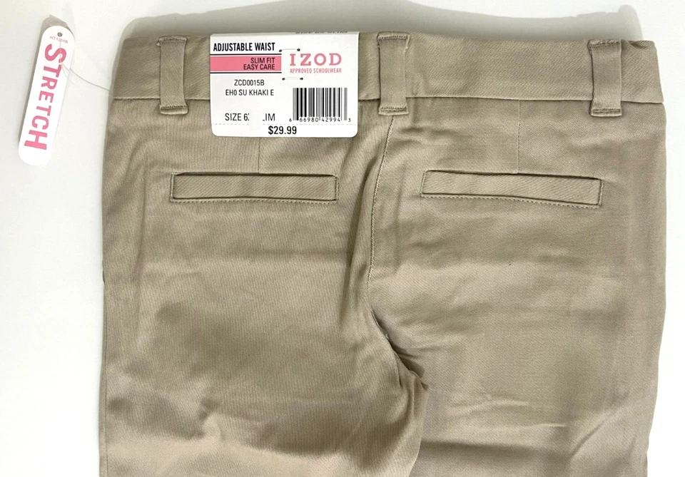 IZOD Slim Fit Shcoolwear Khaki Pants Sz 6/XS - Image 4 of 4