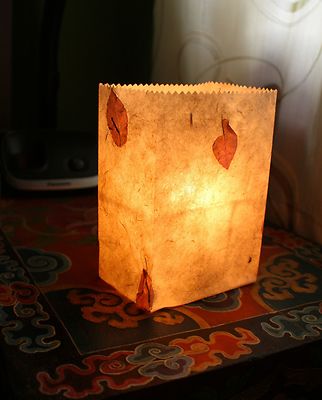 Lokta Paper Luminary Bags, Candle Bags, Lantern Bags, Tea Light Bags(5 packs)