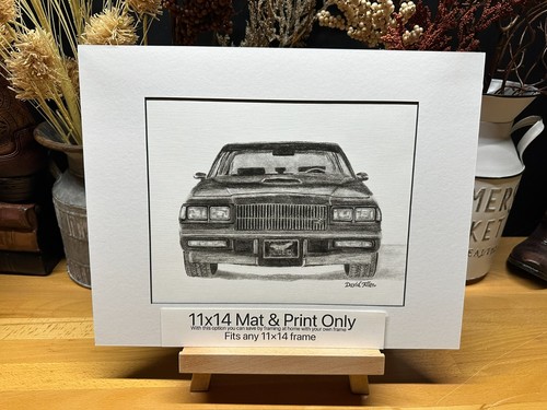 Drawing of a 1987 Buick Grand National GNX Car Graphite Pencil Sketch Picture - Picture 5 of 16