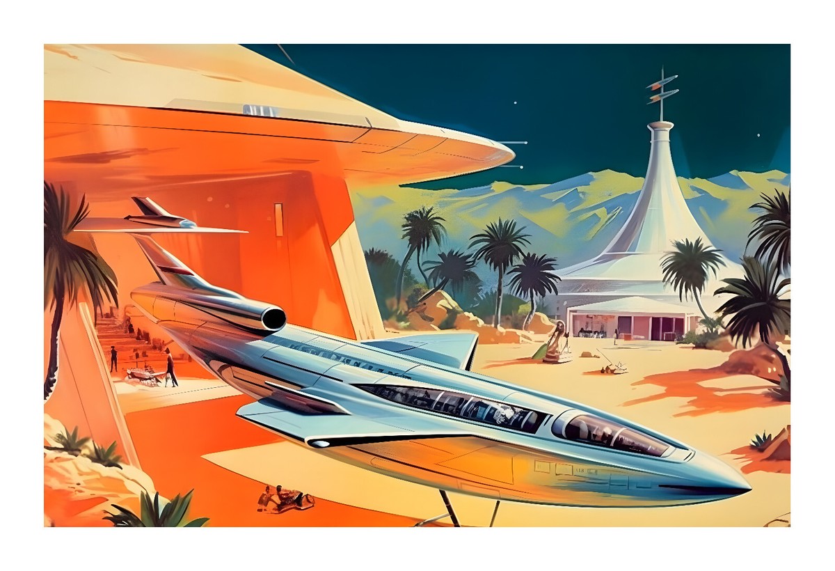 1960s Mid Century Modern Atomic Age Art Print cx7 | eBay