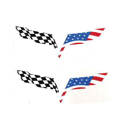 USA Flag Emblem Overlay Decals - Pair for 2005-2013 C6 Corvette