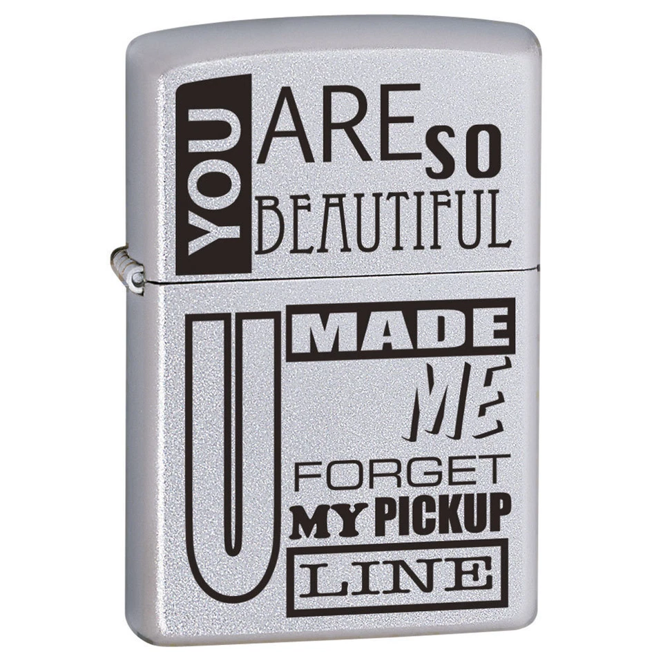 Zippo "You Are So Beaut You Made" Genuine Satin Chrome Cigar Cigarette Lighter - image 1 of 1
