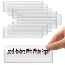 Self Adhesive Label Holders 52 Pcs Adhesive Shelf Tag Shelf Label Holder Clea...